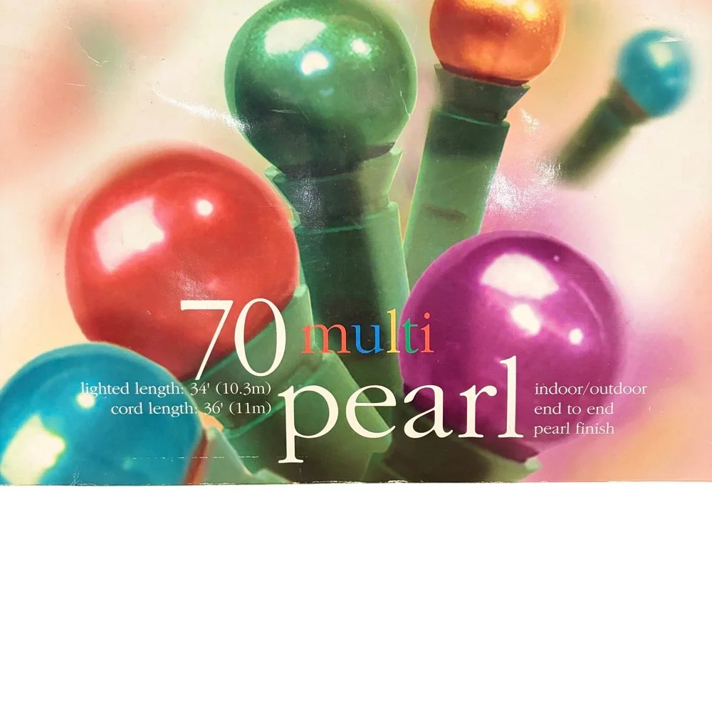Seasonal Specialties Vintage 70 Multi Pearl Christmas Lights Indoor Outdoor 34ft